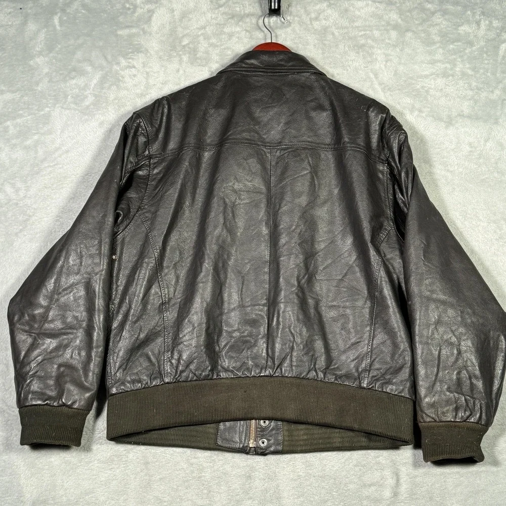 Vintage A2 Flight Leather Jacket Mens L Bomber US Army Air Force Brown - Picture 11 of 13